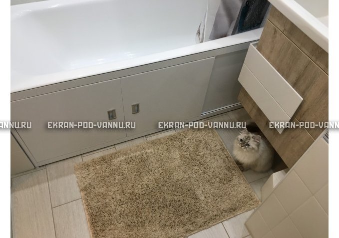 Экран из МДФ EMMY Монро 170 белый в алюминиевой раме – купить по цене 5800 руб. в интернет-магазине в городе Астрахань картинка 2