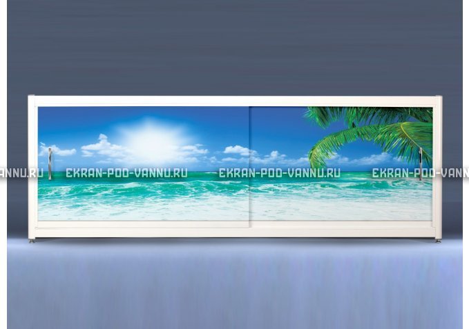 Экран на роликах EUROPLEX Пляж – купить по цене 12400 руб. в интернет-магазине в городе Астрахань картинка 1