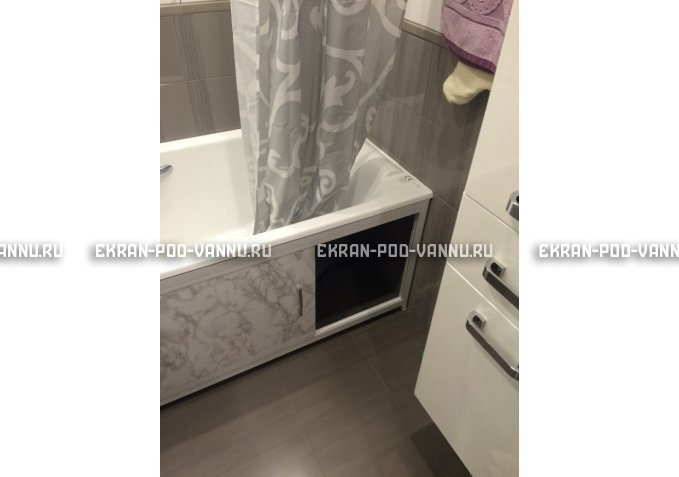 Раздвижной экран EUROPLEX Комфорт серый мрамор – купить по цене 6250 руб. в интернет-магазине в городе Астрахань картинка 4