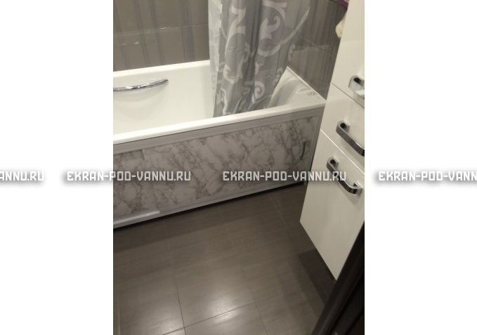 Раздвижной экран EUROPLEX Комфорт серый мрамор – купить по цене 6250 руб. в интернет-магазине в городе Астрахань картинка 3