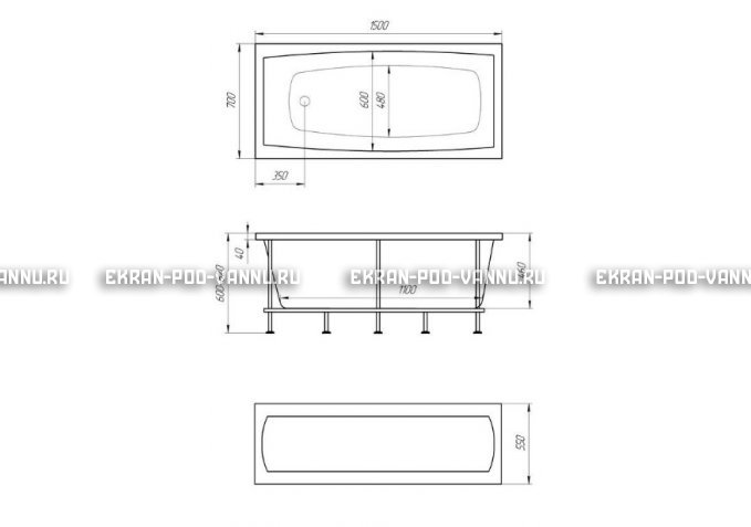 Акриловая ванна 1MarKa Melora 150x70 – купить по цене 12300 руб. в интернет-магазине в городе Астрахань картинка 4