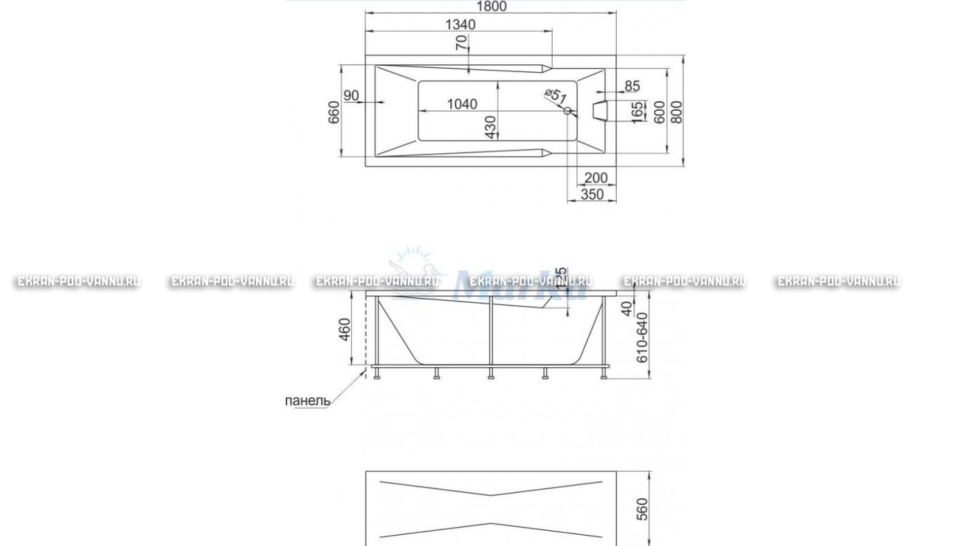 Акриловая ванна 1MarKa Raguza 180x80 – купить по цене 17854 руб. в интернет-магазине в городе Астрахань картинка 13