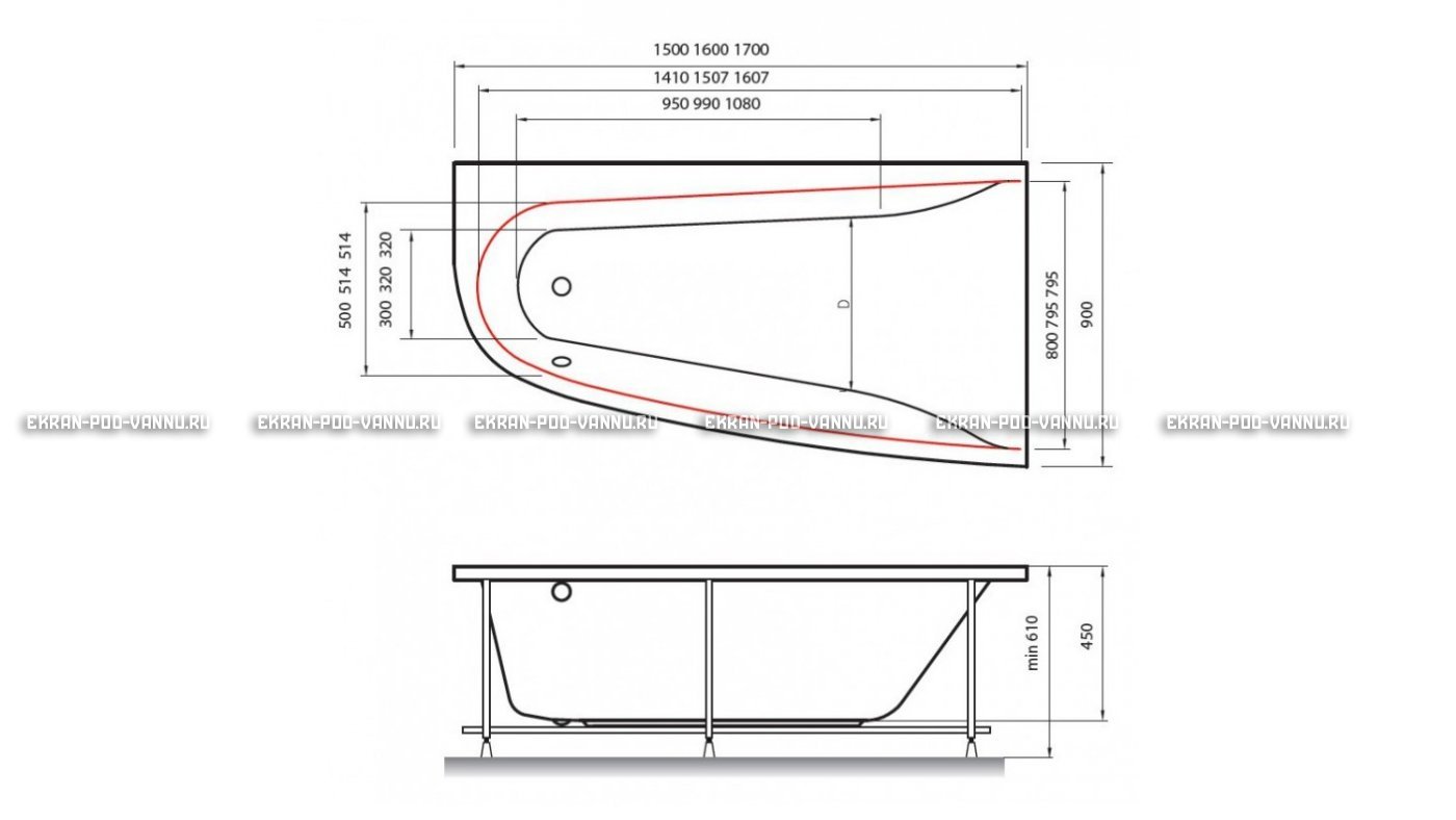 Акриловая ванна Vayer Boomerang 160x90 – купить по цене 52780 руб. в интернет-магазине в городе Астрахань картинка 10
