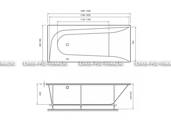 Акриловая ванна Vayer Boomerang 180x80 – купить по цене 43210 руб. в интернет-магазине в городе Астрахань картинка 4