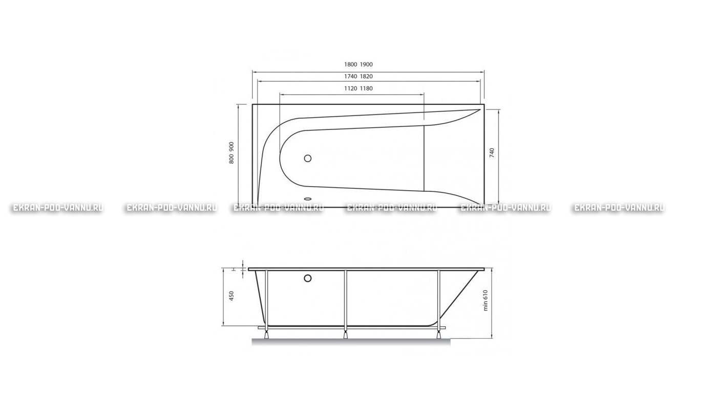 Акриловая ванна Vayer Boomerang 190x90 – купить по цене 53050 руб. в интернет-магазине в городе Астрахань картинка 15