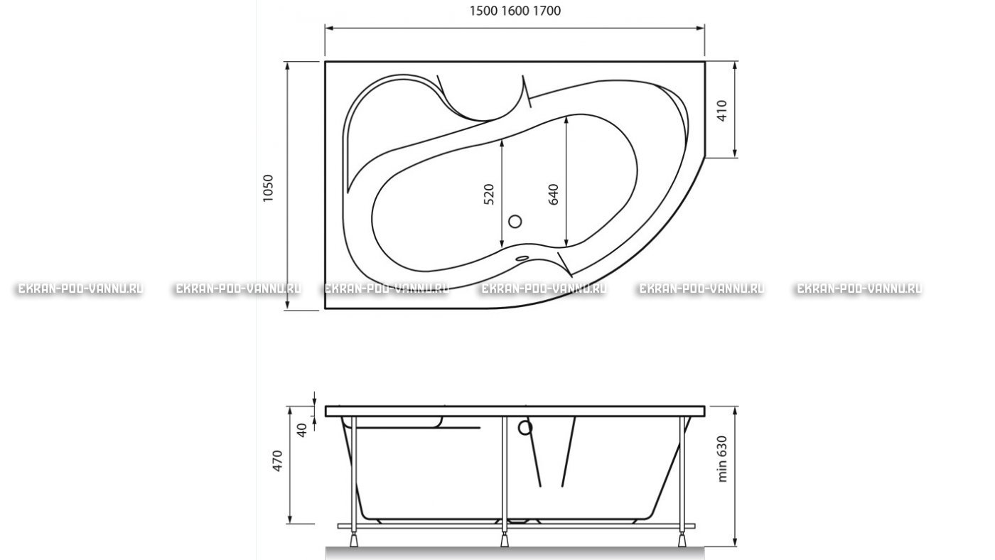 Акриловая ванна Vayer Azalia 160x105 – купить по цене 28220 руб. в интернет-магазине в городе Астрахань картинка 16