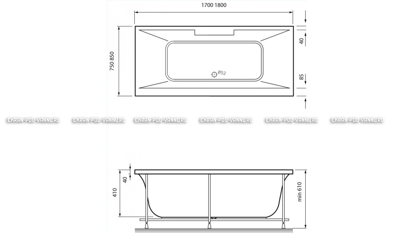 Акриловая ванна Vayer Casoli 180x80 – купить по цене 23580 руб. в интернет-магазине в городе Астрахань картинка 16